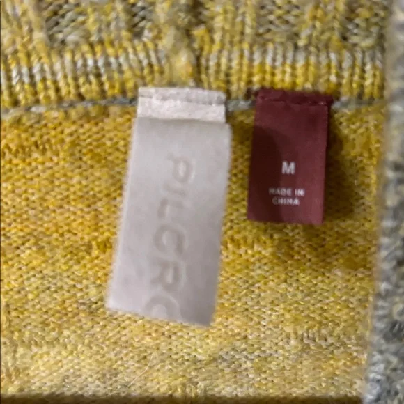 Anthropologie Pilcro Yellow Grey Ombre Sweater Crop Mock Neck Cute Size Medium - Picture 6 of 8